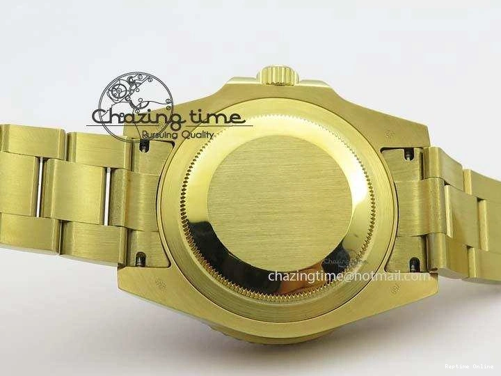 0414 GMT-Master II 116759 YG Bp-Maker Blue Ruby Crystal Bezel Black Dial On YG Bracelet A NewStyle 3775